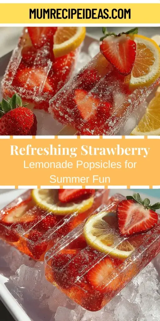 Enjoy the taste of summer with homemade strawberry lemonade popsicles! This refreshing treat combines sweet strawberries and tangy lemon juice, offering a delightful balance perfect for warm days. Made with simple, wholesome ingredients, these popsicles are not only delicious but also customizable to fit your taste. Great for parties, picnics, or a cool snack at home, creating them is a fun way to share quality time with family and friends. Discover how to make this guilt-free delight today!