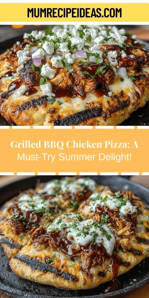 Discover the ultimate summer recipe with Grilled BBQ Chicken Pizza, a delicious twist on a classic favorite. This easy-to-make dish combines succulent grilled chicken with tangy BBQ sauce and a blend of mozzarella and cheddar cheese, all on a perfectly grilled crust. Each bite bursts with smoky flavor, perfect for warm gatherings. Enjoy crafting this mouthwatering pizza using fresh ingredients and share memorable meals with friends and family. Perfect for any occasion!