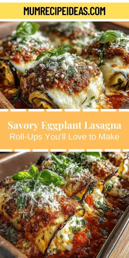 Discover a delicious twist on a classic favorite with these Savory Eggplant Lasagna Roll-Ups! This innovative recipe swaps traditional pasta for thinly sliced eggplant, creating a healthy and comforting dish perfect for any occasion. Packed with rich layers of cheese and marinara sauce, these roll-ups are a great option for vegetarians and those looking to cut carbs. Learn the essential ingredients and preparation steps to create this flavorful meal that is both satisfying and nourishing. Dive into this delightful recipe today and impress your family and friends!