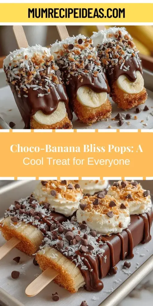 Dive into the deliciousness of Choco-Banana Bliss Pops, a fun and easy frozen treat that’s perfect for any occasion! Combining ripe bananas with rich chocolate and a variety of crunchy toppings, these pops offer a delicious mix of flavors and textures. Ideal for kids and adults alike, they provide a nutritious snack packed with potassium and fiber. Customize them with your favorite toppings for a unique twist, making them a hit at parties or family gatherings. Perfect for warm days, these blissful pops bring joy and creativity to your kitchen!