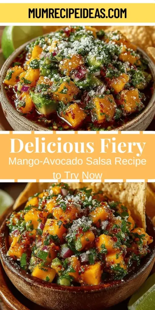 Discover the vibrant world of Fiery Mango-Avocado Salsa, a deliciously fresh condiment that enhances everything from tacos to grilled meats. This easy-to-make salsa combines the sweetness of ripe mangoes, the creaminess of avocado, and the perfect kick from jalapeño, making it a versatile addition to any dish. With simple ingredients and straightforward preparation, this salsa brings exciting flavor and healthy benefits to your table—perfect for any gathering or meal. Dive into a recipe that will impress your guests and elevate your culinary creations!