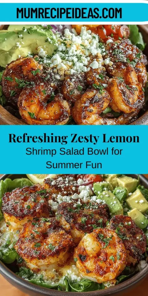 Brighten up your summer meals with a Zesty Lemon & Shrimp Salad Bowl! This delightful recipe features succulent shrimp paired with zesty lemon flavors and a colorful array of fresh vegetables, making it not just a satisfying meal but a vibrant culinary experience. Packed with protein and essential nutrients, this easy-to-make salad is perfect for warm weather gatherings or quick weeknight dinners. Experience a refreshing blend of flavors and textures that celebrate the essence of summer dining.