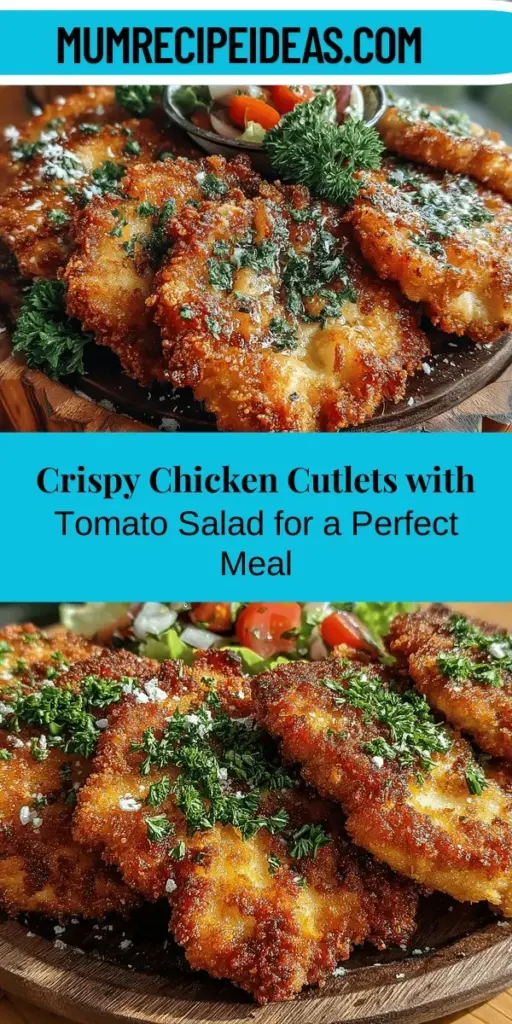 Discover the perfect comfort food with crispy chicken cutlets paired with a refreshing garden tomato salad. This delightful dish offers a satisfying crunch and vibrant flavors, making it ideal for both weeknight dinners and special gatherings. Learn how to achieve that perfect golden exterior through a simple dredging process while enjoying the burst of freshness from heirloom tomatoes and aromatic herbs in the salad. Elevate your culinary skills and impress your loved ones with this easy-to-make recipe that balances simplicity and taste. Enjoy every bite!