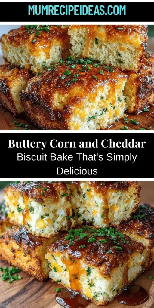 Discover the heartwarming delight of Buttery Corn and Cheddar Biscuit Bake, a perfect comfort food that combines sweet corn, sharp cheddar, and rich butter. Easy to prepare, it's ideal for breakfast, brunch, or as a side dish at dinner. This recipe features simple ingredients like frozen corn, buttermilk, and cheddar cheese, making it approachable for cooks of all skill levels. Embrace the warm, satisfying flavors and bring this crowd-pleasing dish to your next family gathering or casual meal.