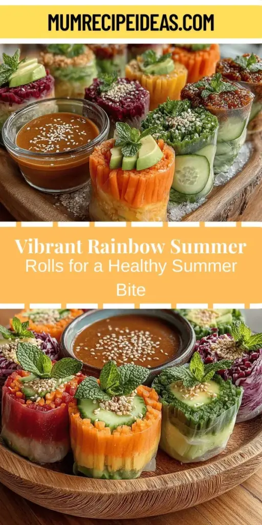 Discover the vibrant world of Rainbow Summer Rolls, a fresh, healthy dish perfect for summer gatherings! These colorful wraps feature a delightful mix of crisp vegetables, creamy avocado, and fragrant herbs, all encased in delicate rice paper. Customize them to fit your dietary preferences and enjoy a nutritious meal packed with essential vitamins and minerals. With easy steps to assemble and a delicious dipping sauce, they’re as fun to make as they are to eat! Enjoy a burst of flavor and freshness in every bite.