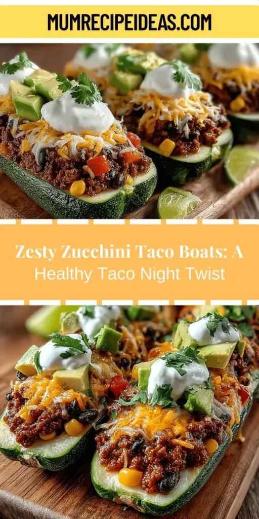 Transform your taco night with Zesty Zucchini Taco Boats! These healthy, low-carb vessels made from zucchini are not only delicious but also easy to customize. Fill them with seasoned meat, beans, and cheese, then top with fresh avocado, sour cream, and cilantro for a burst of flavor. Perfect for families and those looking for a nutritious alternative, this recipe is a fun way to sneak in more veggies while enjoying all the classic taco taste. Make your dinner exciting and flavorful!
