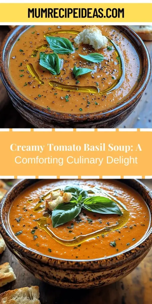Experience the warmth and nostalgia of creamy tomato basil soup with this delightful recipe. Combining fresh tomatoes, aromatic herbs, and a luxurious cream base, this dish is perfect for cozy evenings or family gatherings. Discover the essential ingredients, cooking methods, and nutritional benefits in this comprehensive guide. Whether you prefer heavy cream or a dairy-free alternative, this comforting soup can be easily personalized to suit your taste. Enjoy the rich flavors and nourishing qualities that make it a kitchen staple.