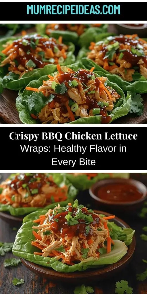 Discover the delightful world of crispy BBQ chicken lettuce wraps, combining health and flavor in each bite. This versatile dish features tender chicken thighs marinated in zesty BBQ sauce, paired with fresh vegetables, all wrapped in crisp lettuce for a light and satisfying meal. Perfect for quick weeknight dinners or gatherings, these wraps cater to various dietary preferences and make an interactive dining experience. Dive into a flavorful journey that promises to impress!