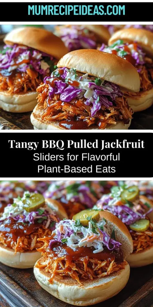 Discover the joy of plant-based eating with Tangy BBQ Pulled Jackfruit Sliders! This delicious recipe transforms young green jackfruit into a meat-like filling, perfectly seasoned with BBQ sauce and spices, making it a hit for everyone. Whether hosting a barbecue or enjoying a cozy dinner at home, these sliders are not only flavorful but also promote sustainable eating. Serve them on toasted buns with your favorite toppings for an irresistible plant-based delight. Perfect for any occasion!