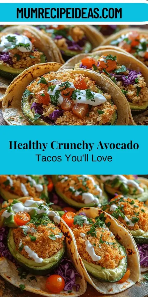 Discover a fresh twist on your taco night with Crunchy Baked Avocado Tacos! This innovative recipe replaces traditional taco shells with creamy, nutrient-rich avocados for a delightful crunch and flavor explosion. Perfect for any occasion, these tacos are not only satisfying but also packed with health benefits. Customize them with your favorite toppings for a colorful and delicious meal everyone will love. Try this healthy, fun dish and impress your guests!
