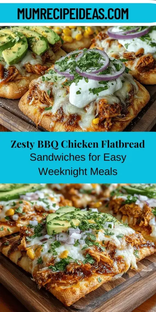 Discover the vibrant flavors of zesty BBQ chicken flatbread sandwiches, a delicious twist on a classic favorite. This recipe is perfect for busy evenings or casual gatherings, featuring tender barbecue chicken topped with fresh veggies and cheese on warm, light flatbreads. Learn how to assemble and bake these tasty sandwiches quickly, making mealtime enjoyable and stress-free. Elevate your cooking with this versatile dish that's bound to impress family and friends!