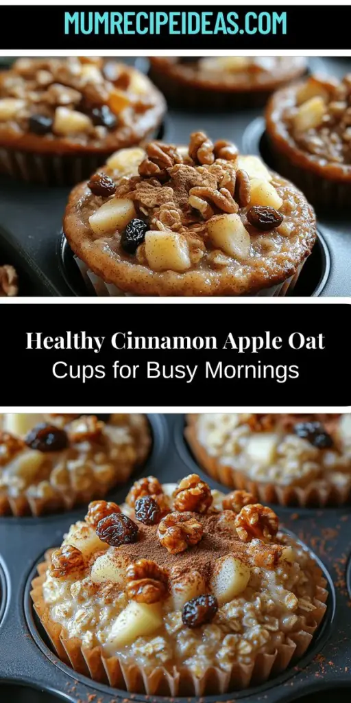 Start your day right with Toasty Cinnamon Apple Oat Cups, the perfect blend of flavor and nutrition. These customizable oat cups make breakfast effortless, ensuring you enjoy a healthy meal even on the busiest mornings. Packed with rolled oats, Granny Smith apples, and warm spices, they provide fiber and essential vitamins. Whether as a grab-and-go option or served at brunch, these delicious cups are set to become a breakfast favorite in your household. Explore variations and enjoy the aromas as they bake!