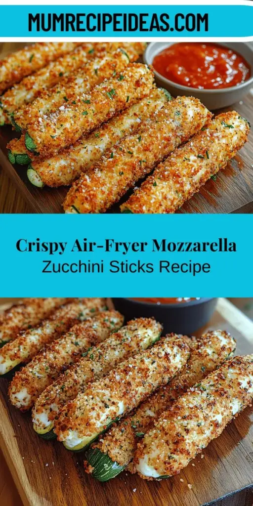Discover a delicious and healthier snacking option with crispy air-fryer mozzarella zucchini sticks. This easy recipe combines fresh zucchini and gooey mozzarella cheese for a satisfying treat that’s both indulgent and nutritious. Enjoy the perfect crunch without the excess oil of traditional frying, and feel good about incorporating veggies into your diet. Ideal as appetizers, snacks, or side dishes, these zucchini sticks can elevate any meal while supporting your health goals. Try making them today!
