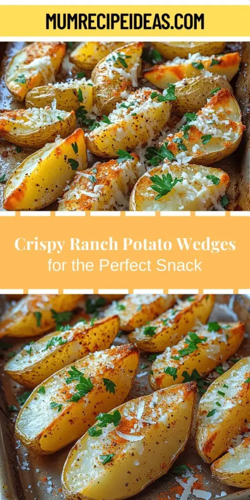 Discover the joy of crispy ranch potato wedges with this easy recipe! Perfect for snacking or as a side dish, these wedges combine the fluffy goodness of russet potatoes with creamy ranch seasoning for an irresistible flavor. Learn how to make them from scratch with simple, wholesome ingredients that are free from preservatives. Elevate your meal and impress your guests with a healthier alternative that's delightfully crispy. Get ready for a satisfying treat everyone will love!