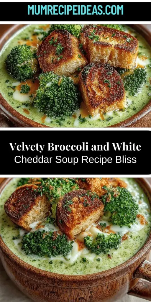 Warm up with a bowl of Velvety Broccoli & White Cheddar Bliss, where comfort food meets health benefits. This creamy soup is packed with fresh broccoli, rich white cheddar, and essential nutrients, making it a wholesome option for lunch or dinner. Easy to prepare and perfect for cozy nights or entertaining guests, each spoonful serves as a delicious reminder of the joy that comes from nourishing meals. Discover how to make this delightful dish and impress your loved ones.