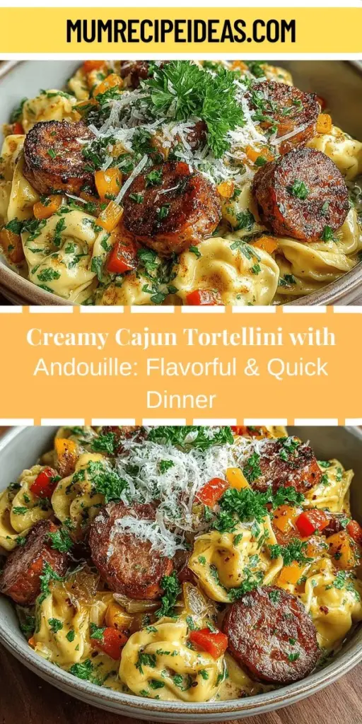 Discover the delicious blend of flavors in the Spicy Cajun Twist: Creamy Tortellini with Andouille, a recipe perfect for busy weeknights. With its rich, creamy sauce, tender cheese tortellini, and the smoky kick of Andouille sausage, this dish combines Cajun spices with Italian comfort. Ready in just 30 minutes, it's an easy way to add bold taste to your meals. Elevate your dinner game and impress your family or friends with this satisfying culinary creation!