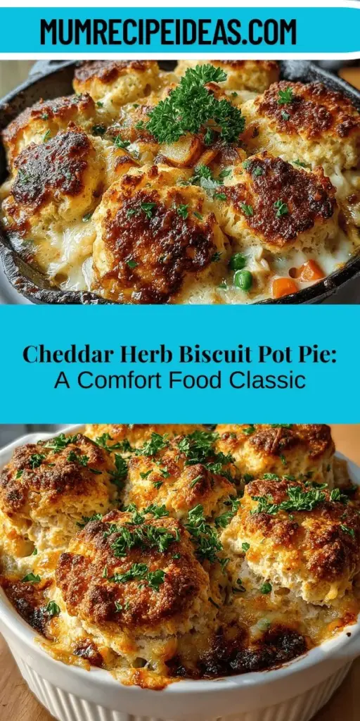 Indulge in the warmth of comfort food with this Savory Cheddar Herb Biscuit Pot Pie recipe. Combining juicy chicken, fresh vegetables, and a creamy sauce, all topped with fluffy, cheesy biscuits, this dish is perfect for family dinners or cozy nights in. Learn about the essential ingredients and preparation steps that make this pot pie a standout. With rich flavors and a delightful texture, it’s sure to become a beloved favorite in your home.