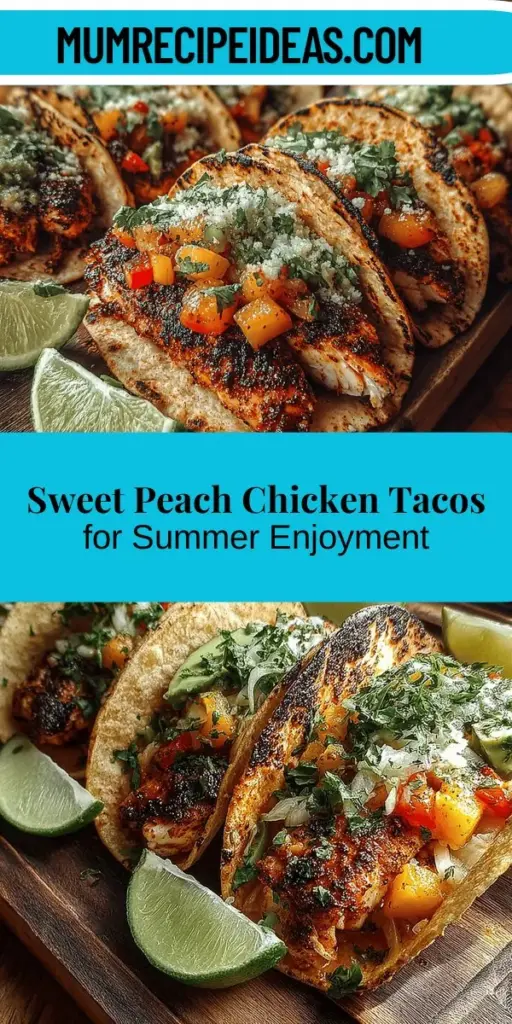 Dive into the delicious world of Peaches & Perfect Chicken Tacos, a perfect summer dish that combines the juicy sweetness of ripe peaches with savory grilled chicken. This easy-to-make recipe not only tantalizes your taste buds but also offers health benefits, packed with vitamins and lean protein. With a burst of flavor from marinated chicken and a delightful mix of spices, these tacos are ideal for gatherings or casual dinners. Enjoy vibrant, seasonal ingredients with every bite!
