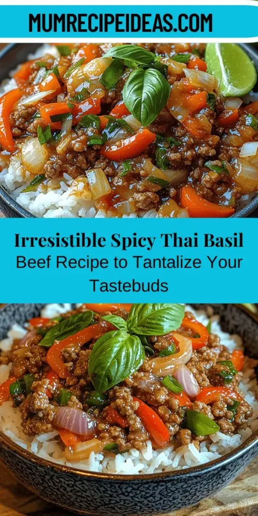 Discover the vibrant flavors of Thailand right in your kitchen with Spicy Thai Basil Beef Delight. This mouthwatering dish pairs savory beef with aromatic Thai basil, garlic, and fresh chilies for an unforgettable culinary experience. Perfect for serving over steamed jasmine rice or a refreshing salad, this recipe guides you through selecting quality ingredients, mastering prep techniques, and cooking tips to impress your family and friends. Embrace the rich tradition of Thai cuisine and elevate your cooking skills with this delicious meal!