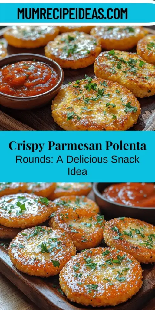 Discover the delightful world of Crispy Parmesan Polenta Rounds, a gourmet treat that transforms simple cornmeal into a crispy snack or appetizer. With a golden exterior and creamy inside, these rounds are perfect for any occasion. Learn how to make them from scratch, using easy-to-follow instructions that highlight key ingredients like polenta, Parmesan, and fresh herbs. Serve them with your favorite dipping sauces for a mouthwatering experience everyone will enjoy!