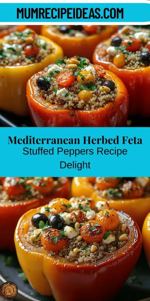 Discover the vibrant flavors of Mediterranean cuisine with herbed feta stuffed peppers. This delightful dish combines sweet bell peppers with a creamy mixture of herbed feta cheese, aromatic spices, and fresh vegetables, creating a visually stunning and satisfying meal. Perfect for any occasion, from family dinners to special gatherings, these stuffed peppers are versatile and customizable to suit various dietary needs. Enjoy cooking and sharing this flavorful experience with loved ones.
