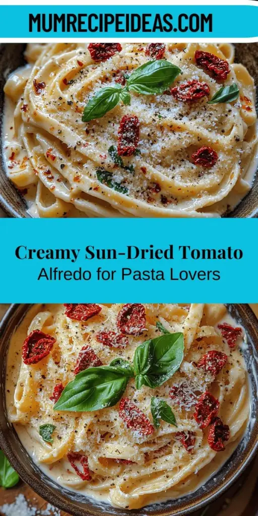 A creamy sun-dried tomato Alfredo is your new go-to comfort food, combining rich flavors and a luxurious texture that’s sure to impress. This recipe features velvety Alfredo sauce, fettuccine pasta, and the tangy sweetness of sun-dried tomatoes, all enhanced by garlic and Parmesan. It's easy to prepare and perfect for any occasion, making it a delightful meal whether you’re entertaining guests or enjoying a cozy night in. Explore this dish's versatility with endless customization options!