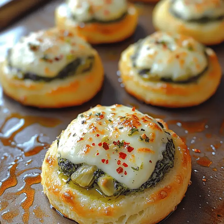 When preparing the filling for your Mini Spinach Artichoke Biscuit Bombs, the first and perhaps most crucial step is to properly drain the spinach and artichokes. Excess moisture can lead to soggy biscuit bombs, which is not what we want. Here’s how to ensure that your filling reaches the perfect creamy consistency:
