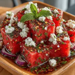 As summer approaches and the temperatures rise, nothing quite compares to the delight of a refreshing salad that captures the essence of the season. Enter the Zesty Watermelon Feta Salad with Mint and Lime—a vibrant dish that harmonizes the sweet juiciness of ripe watermelon with the creamy, tangy notes of feta cheese and the invigorating aroma of fresh mint. This salad is not only a feast for the eyes but also a burst of flavor and texture that makes it a perfect addition to summer gatherings, picnics, and light meals on warm afternoons.