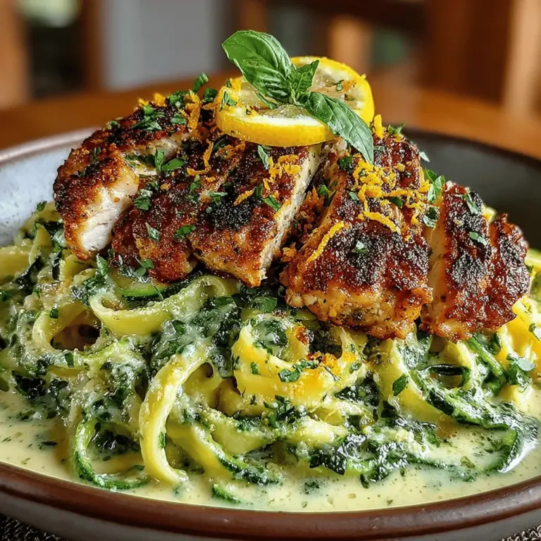 In the realm of pasta dishes, few can boast the combination of indulgence and healthiness quite like Creamy Zucchini Pasta with Chicken. This delightful recipe marries the creamy richness of a traditional pasta dish with the freshness of seasonal vegetables, creating a meal that is both satisfying and nutritious. At its core, this dish features tender pieces of chicken, spiralized zucchini—often referred to as “zoodles”—and a luscious cream sauce that ties everything together beautifully. Whether you're looking for a weeknight dinner or a dish to impress guests, this creamy zucchini pasta is versatile enough to suit any occasion.