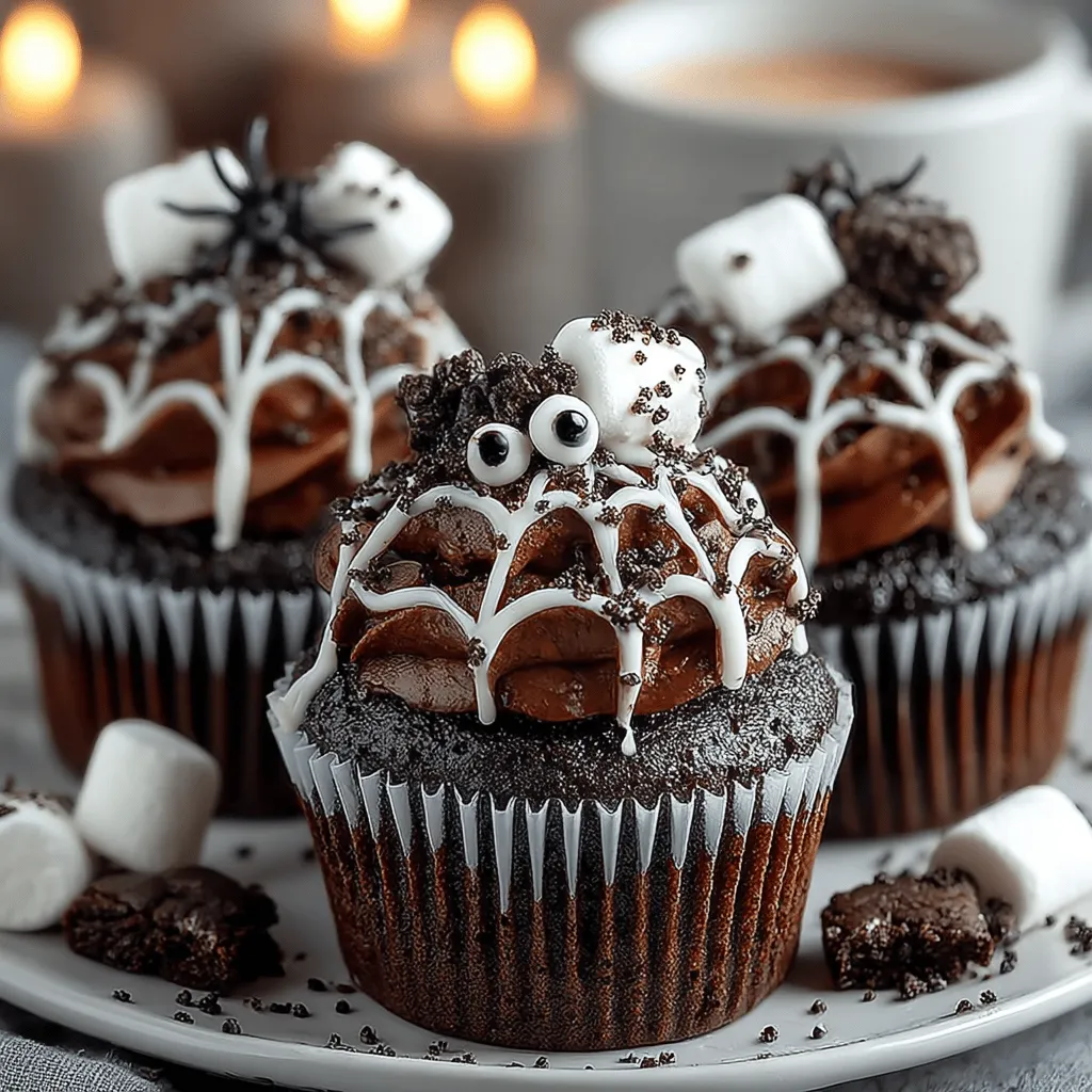 Spooky Spider Web Cupcakes