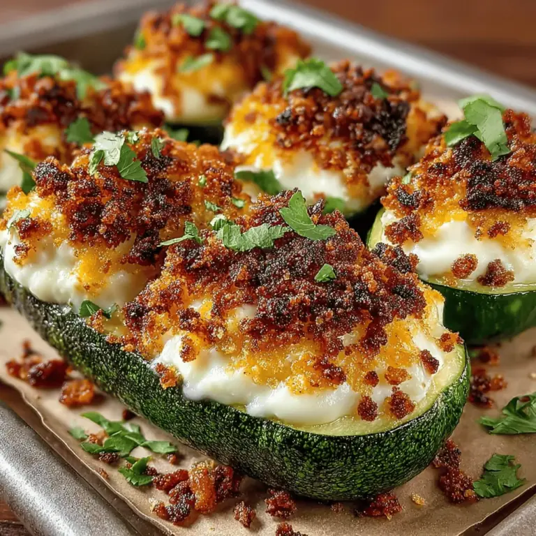 If you're on the lookout for a unique and enticing appetizer that packs a punch, look no further than Zesty Zucchini Jalapeño Poppers. This delightful recipe combines the mild, refreshing taste of zucchini with the spicy kick of jalapeños, resulting in a flavor profile that is both bold and comforting. The creamy filling, enriched with cheeses and spices, complements the vegetables perfectly, making each bite a delicious explosion of taste. Whether you’re hosting a lively gathering, enjoying a cozy family dinner, or simply craving a snack, these poppers promise to steal the show and satisfy your taste buds.