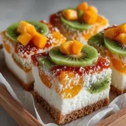 In the quest for refreshing sweet treats that are both healthy and delightful, Tropical Bliss Frozen Yogurt Mango Kiwi Bars stand out as a perfect choice. These bars combine the luscious flavors of ripe mango and kiwi, resulting in a dessert that is not only visually appealing but also packed with essential nutrients. Ideal for warm days or whenever you crave a cool snack, these frozen yogurt bars offer a guilt-free indulgence that satisfies your sweet tooth while promoting wellness.