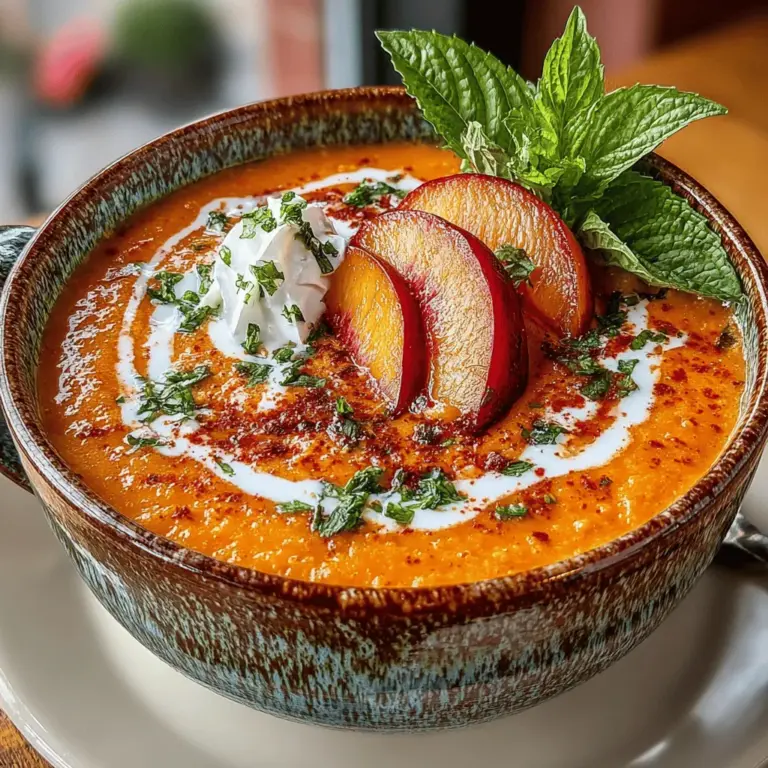 As the warm days of summer approach, there’s nothing quite like a refreshing bowl of velvety creamy peach soup to awaken your taste buds and cool you down. This delightful dish captures the essence of ripe summer peaches, transforming them into a luxurious, creamy soup that is both satisfying and invigorating. Whether served chilled as a light appetizer or enjoyed warm as a comforting dessert, this peach soup is a versatile addition to any dining occasion. Its unique flavor profile—a harmonious blend of sweetness, acidity, and warmth—makes it an exceptional choice for everything from summer gatherings to intimate dinner parties.