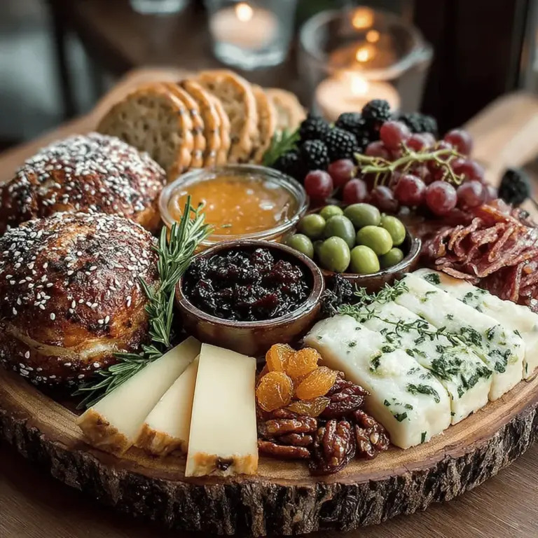 Including olives and dried fruits on your charcuterie board adds not only flavor but also visual appeal. The salty contrast of olives—whether you choose green, black, or kalamata—balances the richness of meats and cheeses. Each type of olive brings its unique taste profile; for instance, green olives tend to be firmer and more bitter, while kalamata olives are known for their fruity, robust flavor.
