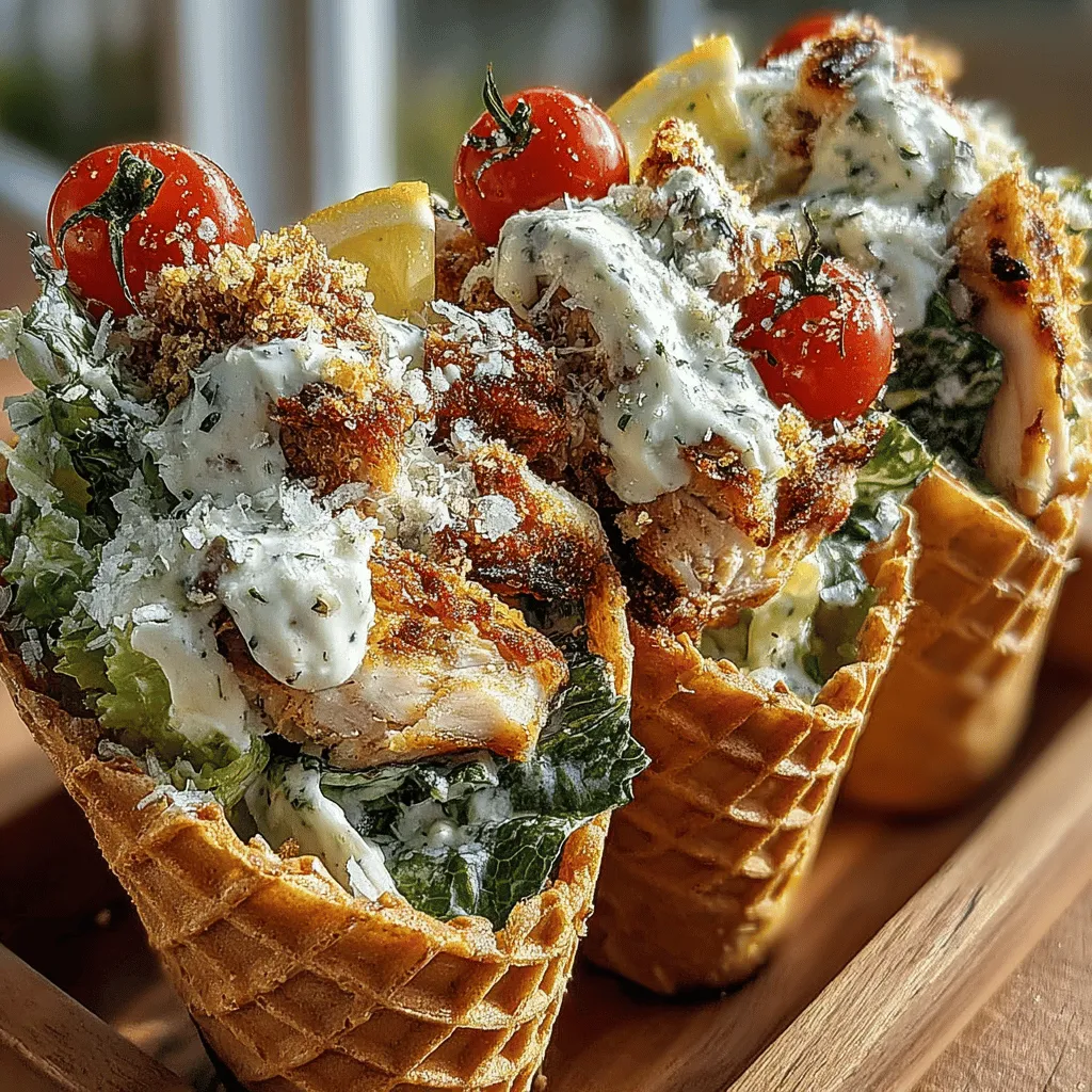 Finger foods and unique appetizers have become a culinary staple for gatherings, transforming traditional meals into delightful bites that spark conversation and excitement. Among these creative dishes, Mini Chicken Caesar Crunch Cones stand out as a playful and delectable take on the classic Caesar salad. These cones not only capture the essence of the beloved salad but also offer a fun way to serve and enjoy it, making them an ideal choice for various occasions. Whether you're hosting a lively party, enjoying a sunny picnic, or simply gathering with family, these mini cones will undoubtedly impress your guests and elevate your appetizer game.