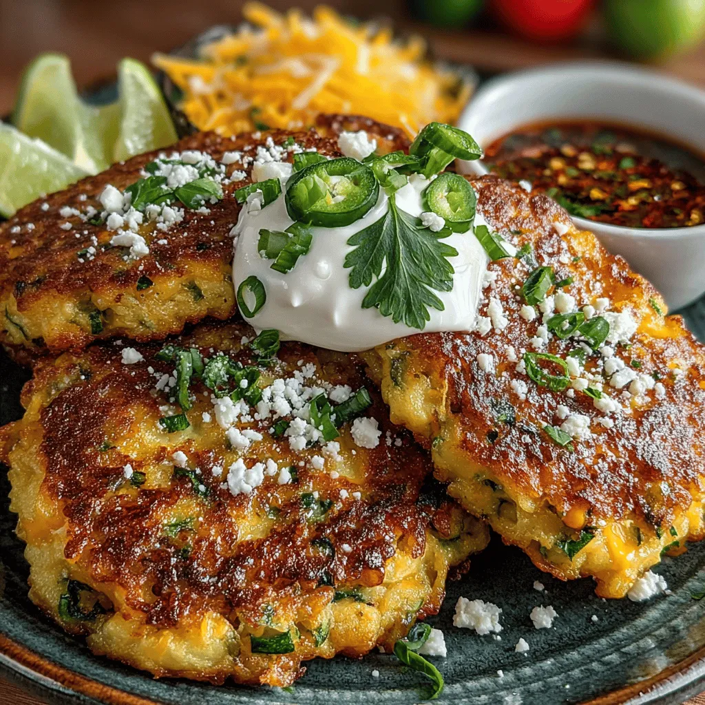 Cheesy Chili Zucchini Fritters are a delightful culinary creation that marries the tender, mild flavor of zucchini with the savory creaminess of cheese and the invigorating heat of jalapeños. This dish is not only simple to prepare but also brimming with nutritional benefits, making it an excellent addition to your cooking repertoire. Whether you're aiming for a satisfying snack, an enticing appetizer, or a light main course, these fritters promise to cater to your cravings while offering a burst of flavor in every bite.
