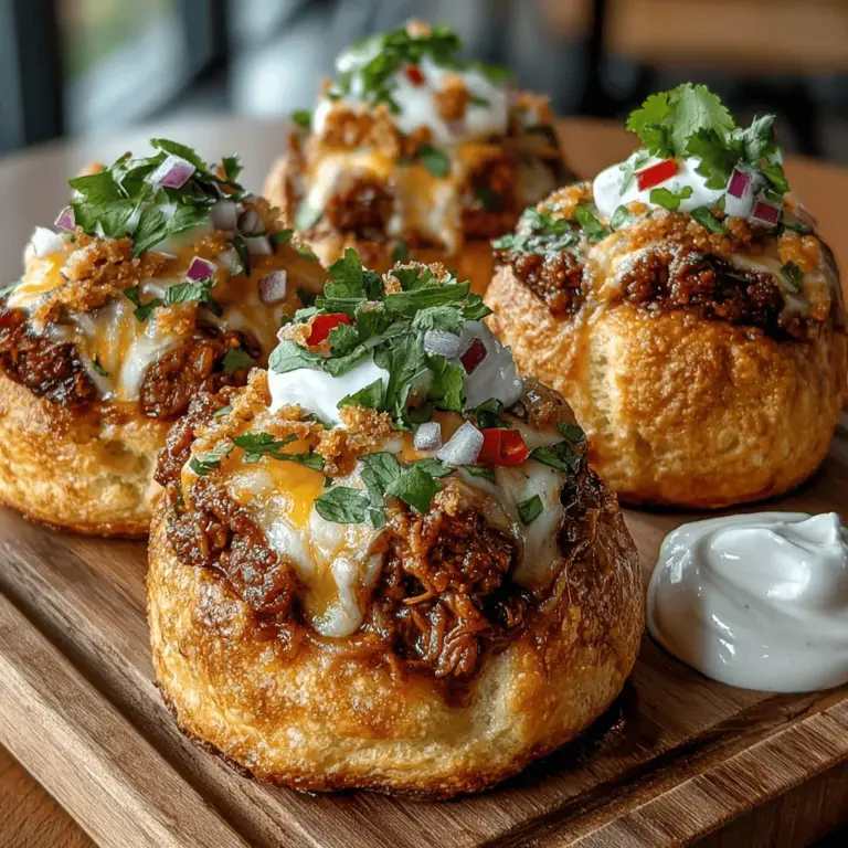 Mini Chicken Taco Biscuit Melts are a delightful fusion of flavors and textures that bring a fun twist to traditional taco fare. This dish combines savory ground chicken with the rich creaminess of cheeses, all enveloped in fluffy biscuit dough, making it a perfect choice for various occasions. Whether you're hosting a lively game day gathering, planning a cozy family dinner, or just looking for a quick, satisfying weeknight meal, these mini melts are sure to impress.