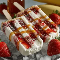 Once your banana and strawberry mixtures are blended and ready, it’s time to insert the sticks into the molds. Proper placement and stability during the freezing process are crucial for achieving perfectly formed pops.