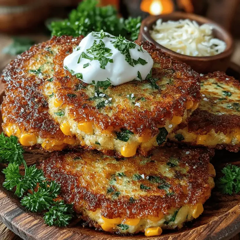 Zucchini sweet corn fritters are a delightful dish that beautifully combines the fresh flavors of summer vegetables into a crispy, satisfying treat. These fritters are not only a feast for the taste buds but also a celebration of seasonal ingredients, making them a perfect addition to your culinary repertoire. With their golden exterior and tender interior, zucchini sweet corn fritters can serve various purposes: they can be a light appetizer, a savory snack, or a complementary side dish to any meal.
