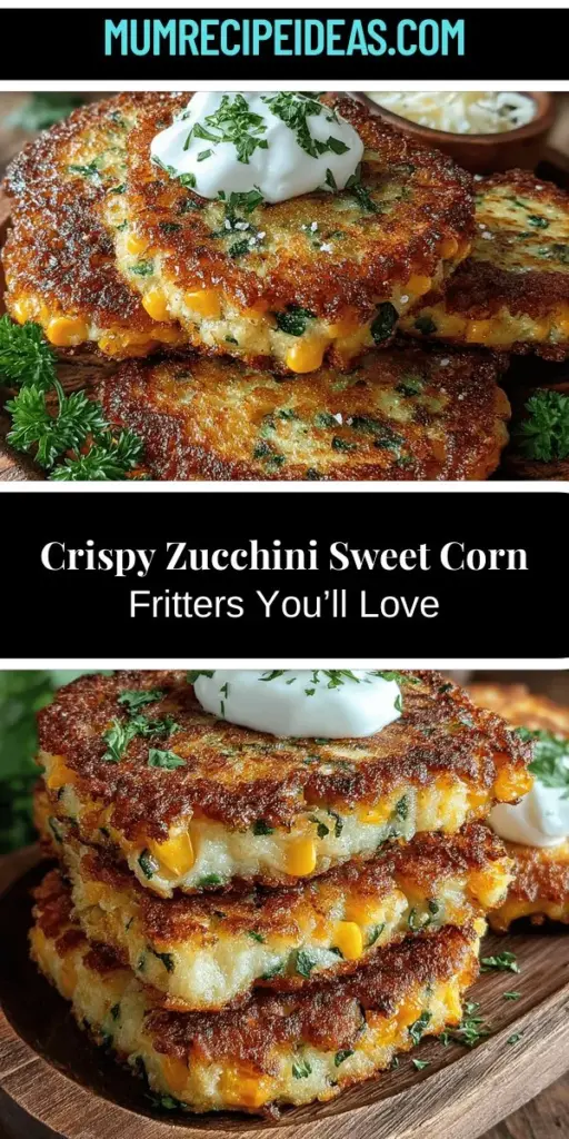 Discover the joy of making zucchini sweet corn fritters, a delicious and healthy treat perfect for any occasion. This recipe brings together the fresh flavors of summer vegetables for a crispy snack or side dish. With nutritious ingredients like zucchini and sweet corn, these fritters provide a satisfying combination of flavors and textures. Easy to prepare and versatile, they can be served with dips or salads, making them a delightful addition to your meals. Ideal for families and health-conscious individuals, zucchini sweet corn fritters are a must-try!