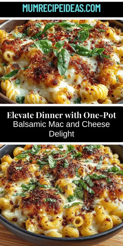 Elevate your mac and cheese game with this One-Pot Balsamic Mac and Cheese, a delightful twist on a classic favorite. Infusing creamy pasta with the tangy richness of balsamic vinegar, this dish is not only packed with flavor but also quick and easy to prepare. Perfect for busy weeknights, this one-pot wonder simplifies cleanup while delivering a comforting meal that everyone will love. Discover the unique blend of ingredients and enjoy a satisfying dinner that's both delicious and hassle-free!