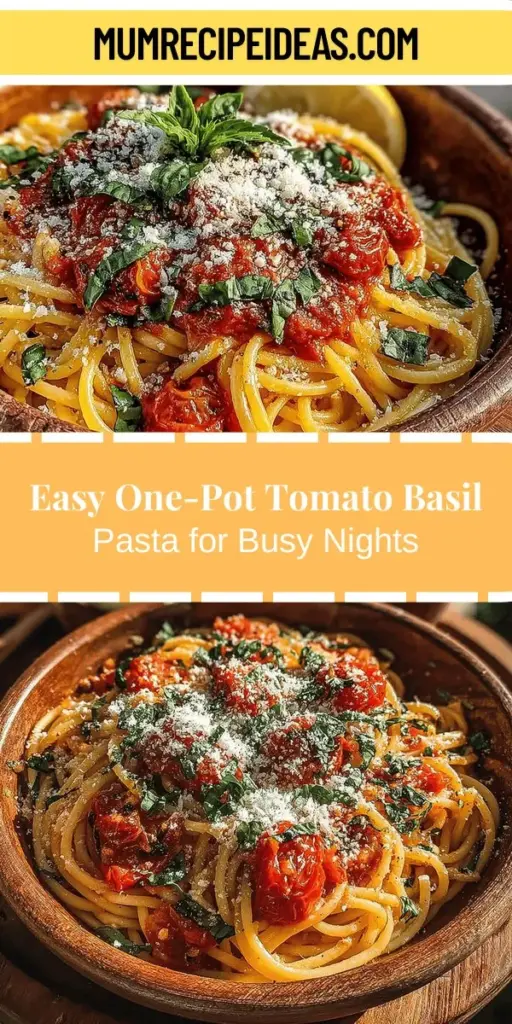 Discover the ease of cooking with this One-Pot Tomato Basil Pasta recipe, perfect for busy weeknights. This flavorful dish combines fresh tomatoes, aromatic basil, and perfectly cooked pasta, all in one pot for minimal cleanup. It's versatile, catering to various dietary preferences with options for vegetarian and vegan adaptations. Enjoy a satisfying, rich meal that doesn't compromise on taste or time. Embrace the simplicity of one-pot cooking and delight in every bite!