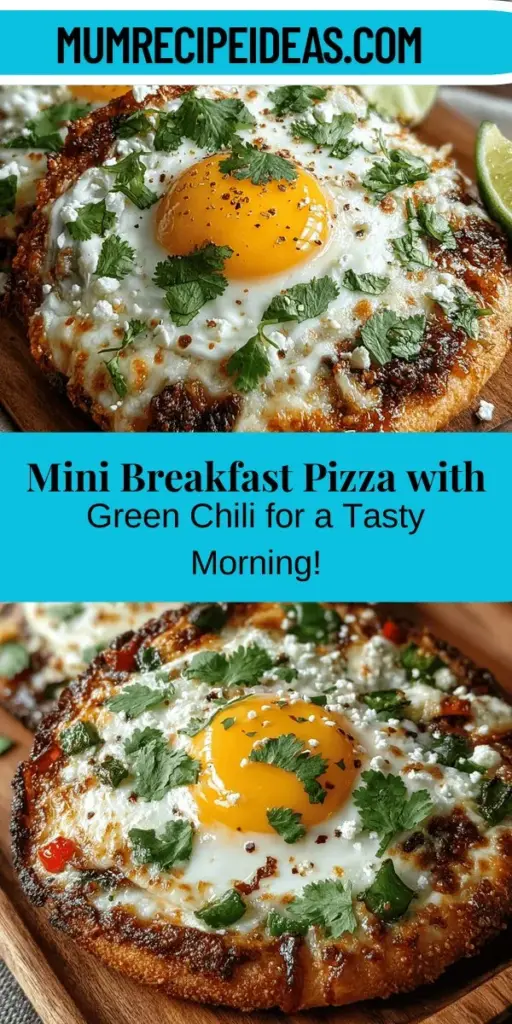 Start your day off right with mini breakfast pizzas featuring zesty green chilies! This fun twist on traditional breakfast combines the comfort of pizza with nutritious ingredients, making it a quick and satisfying option for busy mornings. Easy to customize, these mini delights can be topped with your favorite veggies, proteins, and a perfectly cracked egg for an irresistible meal. Explore endless variations and enjoy a delicious start to your day!