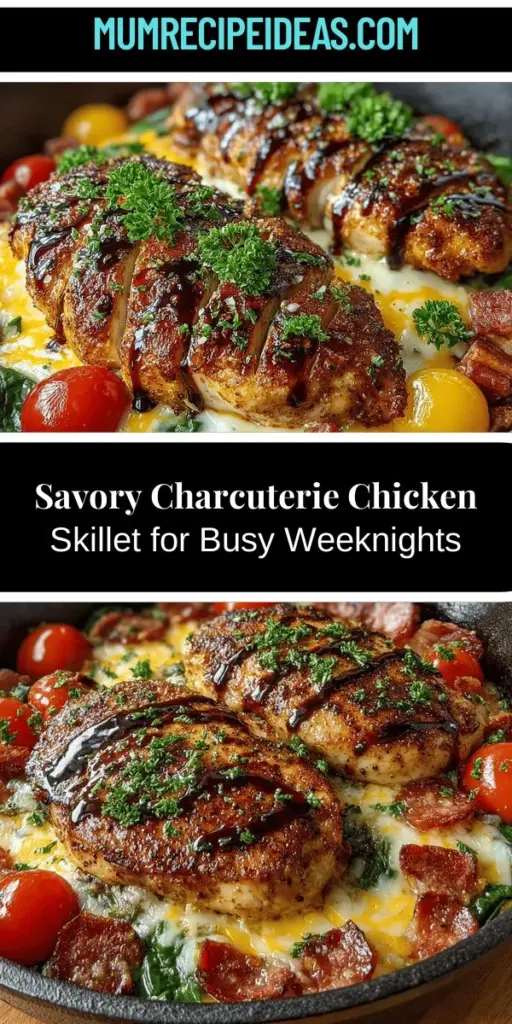 Discover the flavors of a Charcuterie Chicken Skillet, a creative twist on traditional charcuterie. This one-pan dish combines succulent chicken with savory cured meats, fresh spinach, juicy grape tomatoes, and melted cheddar cheese, all ready in just 30 minutes. Perfect for busy weeknights or casual gatherings, it's both nutritious and indulgent. Elevate your cooking with this unique recipe that balances taste and presentation. Enjoy a delicious meal that’s sure to impress!