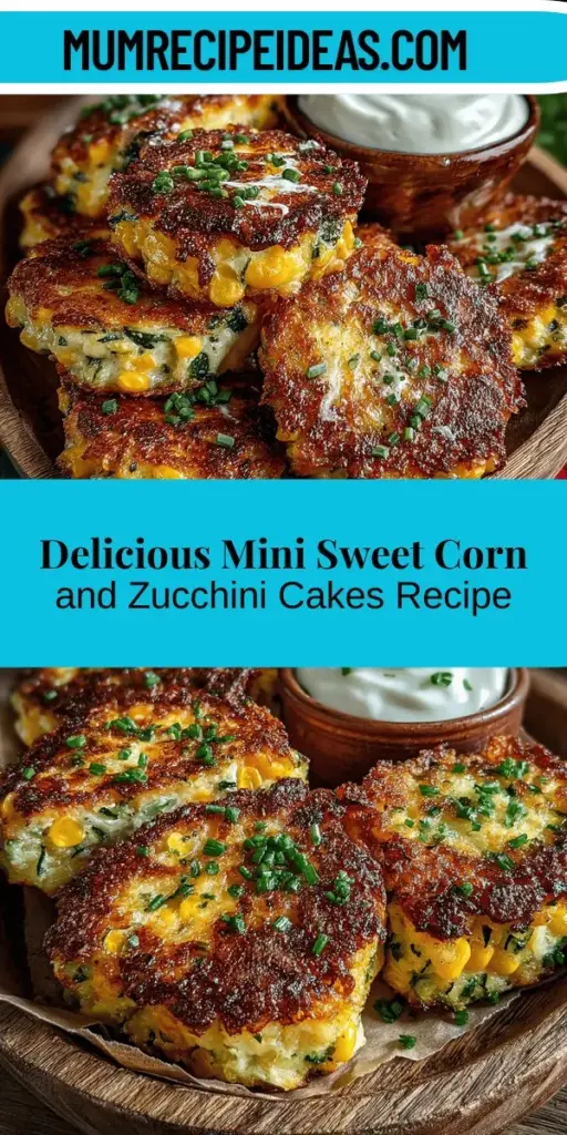 Discover the joy of mini sweet corn and zucchini cakes with this simple and delicious recipe! Perfect for any occasion, these bite-sized treats blend the sweetness of corn with the freshness of zucchini, making them a hit with both kids and adults. Packed with nutrients and easy to prepare, they can be served as snacks, appetizers, or sides. Plus, they're versatile for various dietary preferences. Get ready to enjoy a delightful culinary experience!