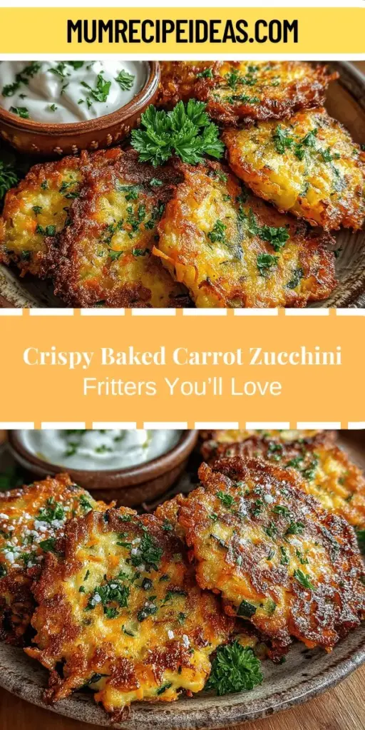 Discover the joy of healthy eating with crispy baked carrot zucchini fritters! This recipe combines flavorful zucchini and sweet carrots into a delightfully crispy dish that's perfect for snacks, appetizers, or side dishes. Packed with nutrients and versatile in preparation, these fritters can be adapted to fit various dietary preferences. Learn how to achieve that perfect crunch while enjoying a delicious way to incorporate more vegetables into your diet. Enjoy cooking and savoring these nutritious treats!