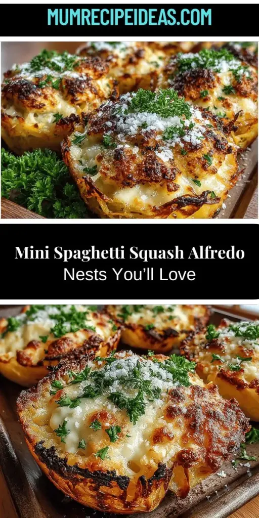 Discover a healthier twist on a classic favorite with Mini Spaghetti Squash Alfredo Nests. These delightful nests swap traditional pasta for spaghetti squash, reducing carbs while boosting nutrition. Enjoy a creamy Alfredo sauce made with heavy cream and cheeses, providing richness and flavor without the guilt. Perfect for family dinners or elegant gatherings, this recipe is not only visually appealing but also packs essential vitamins and fiber. Follow our step-by-step guide to create these impressive nests and enjoy a delicious, wholesome meal!