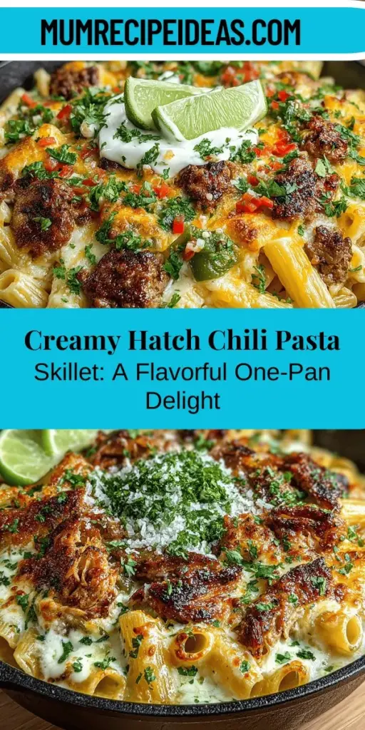 Elevate your dinner routine with the Creamy Hatch Chili Pasta Skillet, a quick and delicious meal that combines comfort food with a bold twist. This one-skillet wonder showcases the unique flavors of Hatch chiles, creating a rich, creamy sauce that clings perfectly to your pasta. Easy to prepare and customizable, you can add your favorite proteins or veggies. Experience the vibrant taste of the Hatch Valley and delight in a satisfying dish that’s perfect for any night of the week.