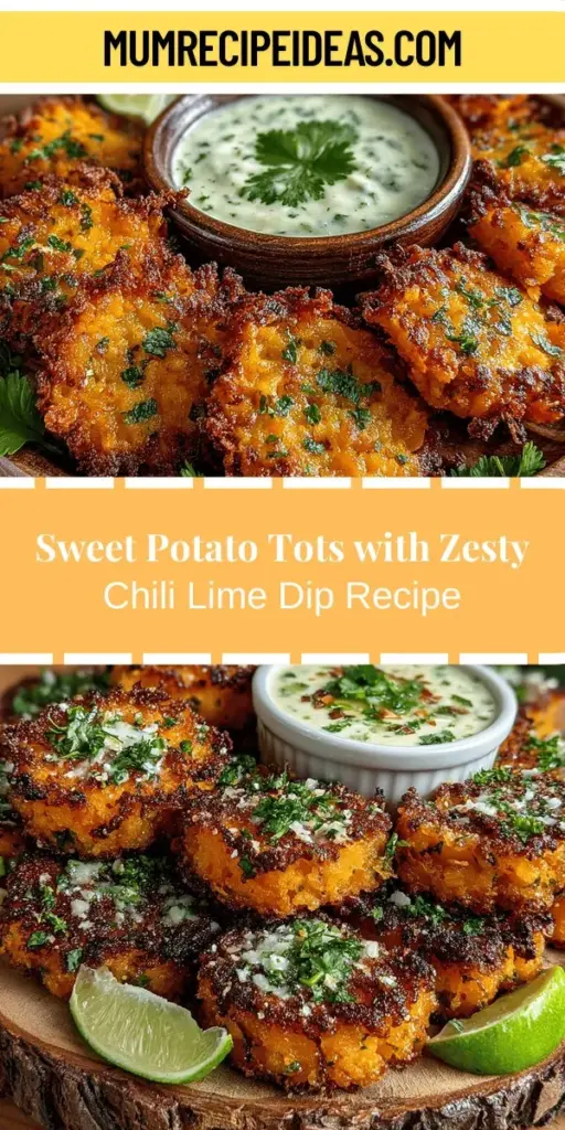 Discover the delightful world of sweet potato tots paired with a zesty chili lime dip! These bite-sized snacks are not only a healthier alternative to traditional tots but also rich in vitamins A and C, fiber, and flavor. Perfect for any occasion, they're easy to make and wildly satisfying. The creamy dip adds a tangy kick, balancing the sweetness of the potatoes. Dive into a tasty adventure that transforms snacking into a nutritious experience everyone will love!