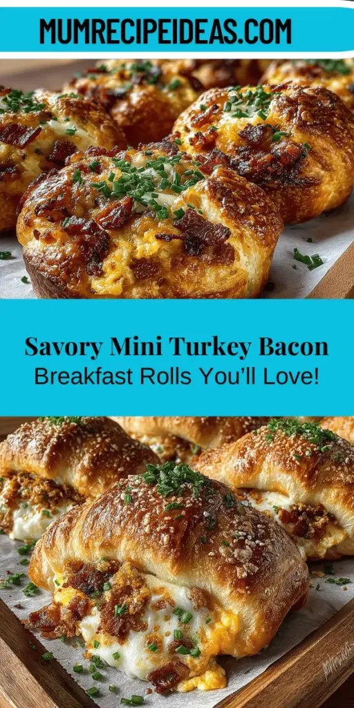Start your day right with delicious Mini Turkey Bacon Breakfast Rolls! These tasty bites combine turkey bacon, fluffy eggs, and gooey cheese wrapped in soft crescent dough, making them perfect for busy mornings or brunch gatherings. Easy to customize, these rolls are a healthier alternative that offers protein-packed energy. Whip up this simple recipe for a satisfying and flavorful breakfast that everyone will love!